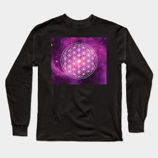 Flower of Life Galaxy Long Sleeve T-Shirt